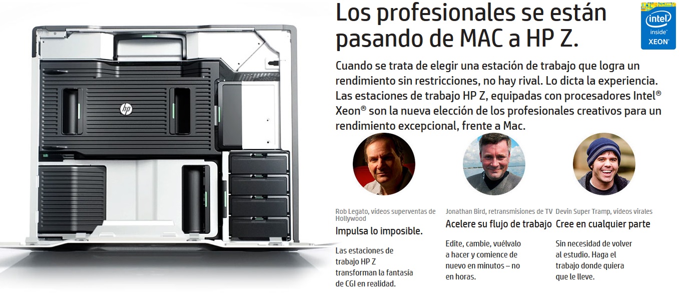 Los profesionales se están pasando de MAC a HP Z.