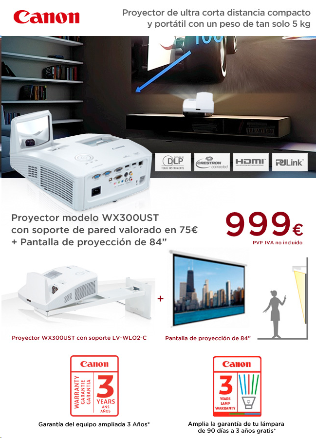 Oferta Proyector Canon de Ultra corta Distancia