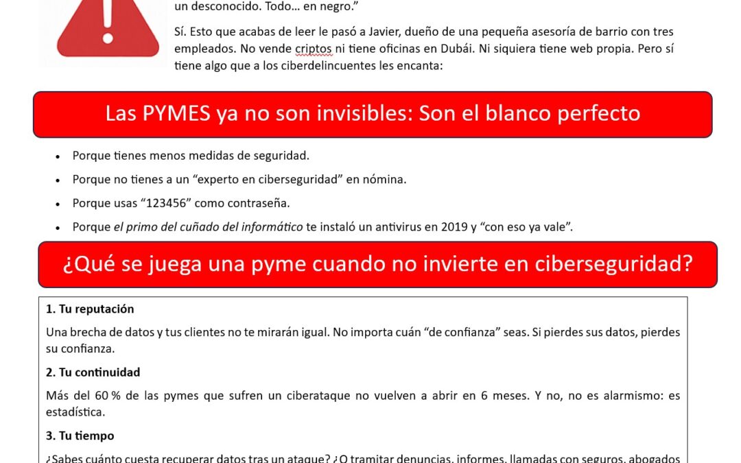 ¿Porqué es VITAL invertir en ciberseguridad en una PYME?